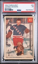 Johnny Bowers (Bower) 1954 Parkhurst #65 Rookie Card PSA 1 HOF Just Graded