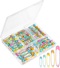 - Safety Pins Assorted, 300 Pack, 5 Different Sizes, Colorful
