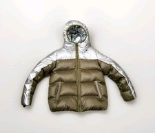 CREWCUTS GIRLS SILVER Gold FOIL Metallic PUFFER COAT SIZE 10