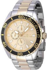 Invicta .Reloj de acero inoxidable bañado en oro de para hombre.