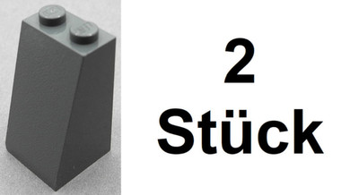 2x LEGO 3684c Schrägstein Dachstein 75° 2x2x3 Noppen Solid Neu-Dunkelgrau