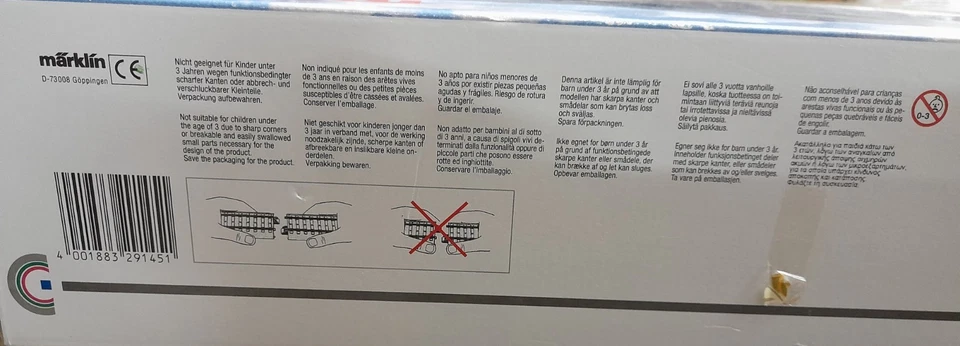 Märklin 29145 Start-Set mit Dampflok Güterwagen Trafo und C-Gleis Spur H0 OVP - Bild 2 von 4