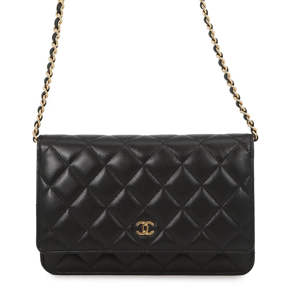 Chanel — CHANEL Matelasse Chain wallet Lambskin Black AP0250