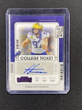 2022 Panini Chronicles College Ticket Autograph Aidan Hutchinson Purple /15