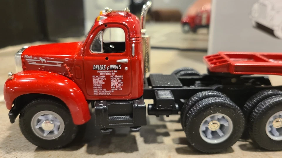 1960 Mack Model B-61 Tandem Axle Tractor Lowboy Trailer 1:34 First Gear MIB - Image 2 of 4