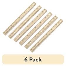 Wood Ruler 12 inch 6 Pack School Rulers for Students and Teachers Classroom