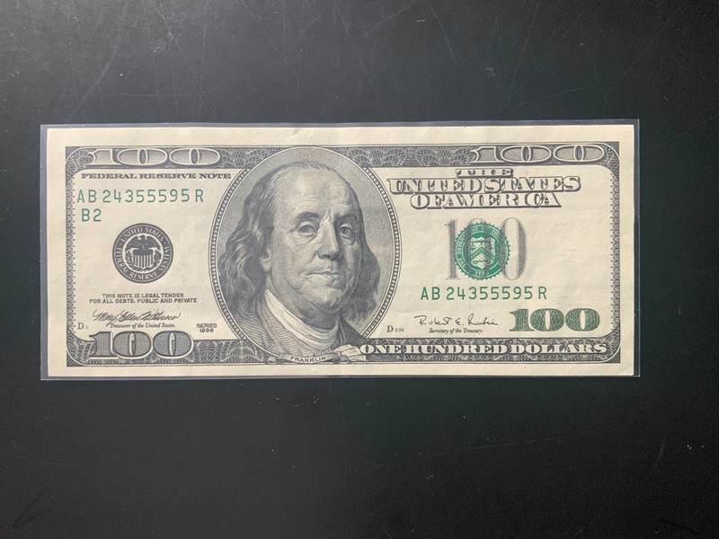 1996 $100 DOLLAR BILL AB24355595R