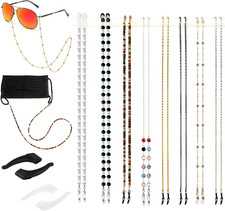 Eyeglass Chain,8 Pcs Beaded Eye Glasses Strap Holders around Neck for Women