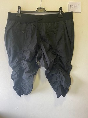 Freemans Pull on Black Cotton Cropped Trousers UK PLUS 24   (FJ89-5)