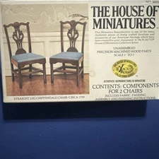 The House of Miniatures Straight Leg Chippendale Chair #40028 Vintage Sealed