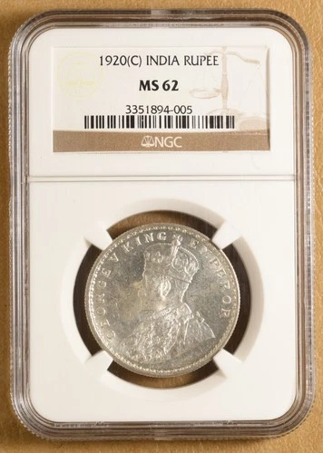 1920 C British India Rupee NGC MS62