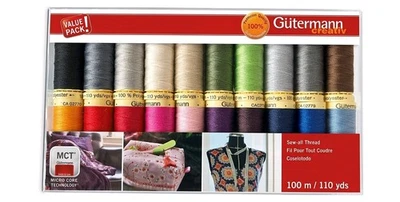 Gutermann Thread Set: Sew-All: 100m: Pack of 20, Assorted - Image 1 of 4