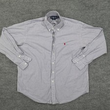 Ralph Lauren Shirt Mens XL Blue Check Blake Long Sleeve Button Down Pony