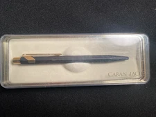 Caran D'ache Model 858 Geneve Black Laque Ball Point pen - Blue Ink