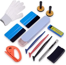 Window Tint Film Tool Kits Include Vinyl Wrap Felt Squeegees with Spare Fabric F