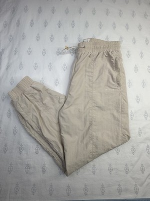 WILO The Label Parachute Joggers Athletic Pants Ivory Net Lined Size Medium