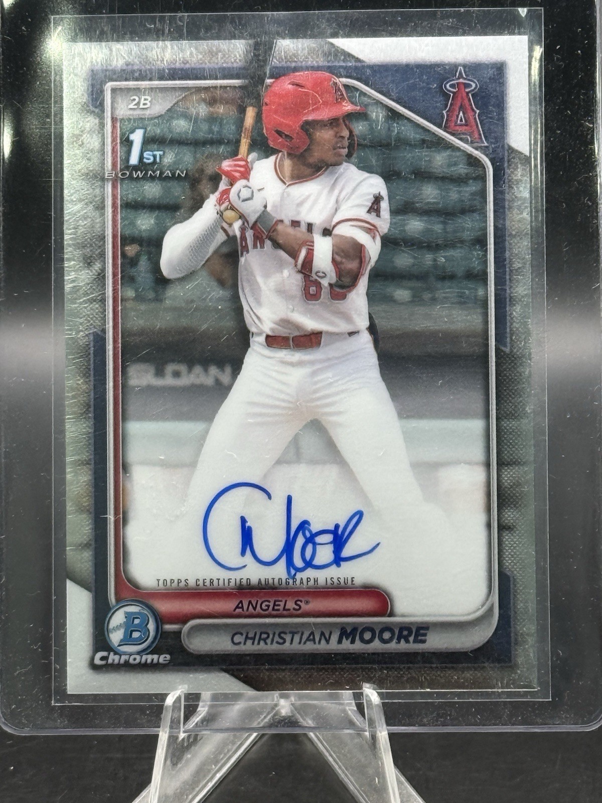 2024 Bowman Draft Christian Moore Chrome Auto 1st Prospect #CPA-CM Angels