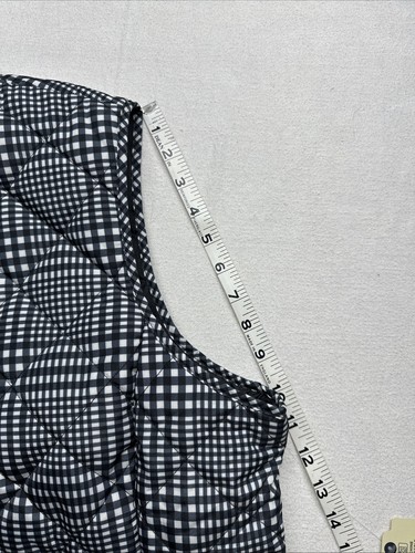 St Johns Bay Quilted Vest SZ XXL Black/white Stripes Zip Closure Brass Snaps NWT - Picture 13 of 14