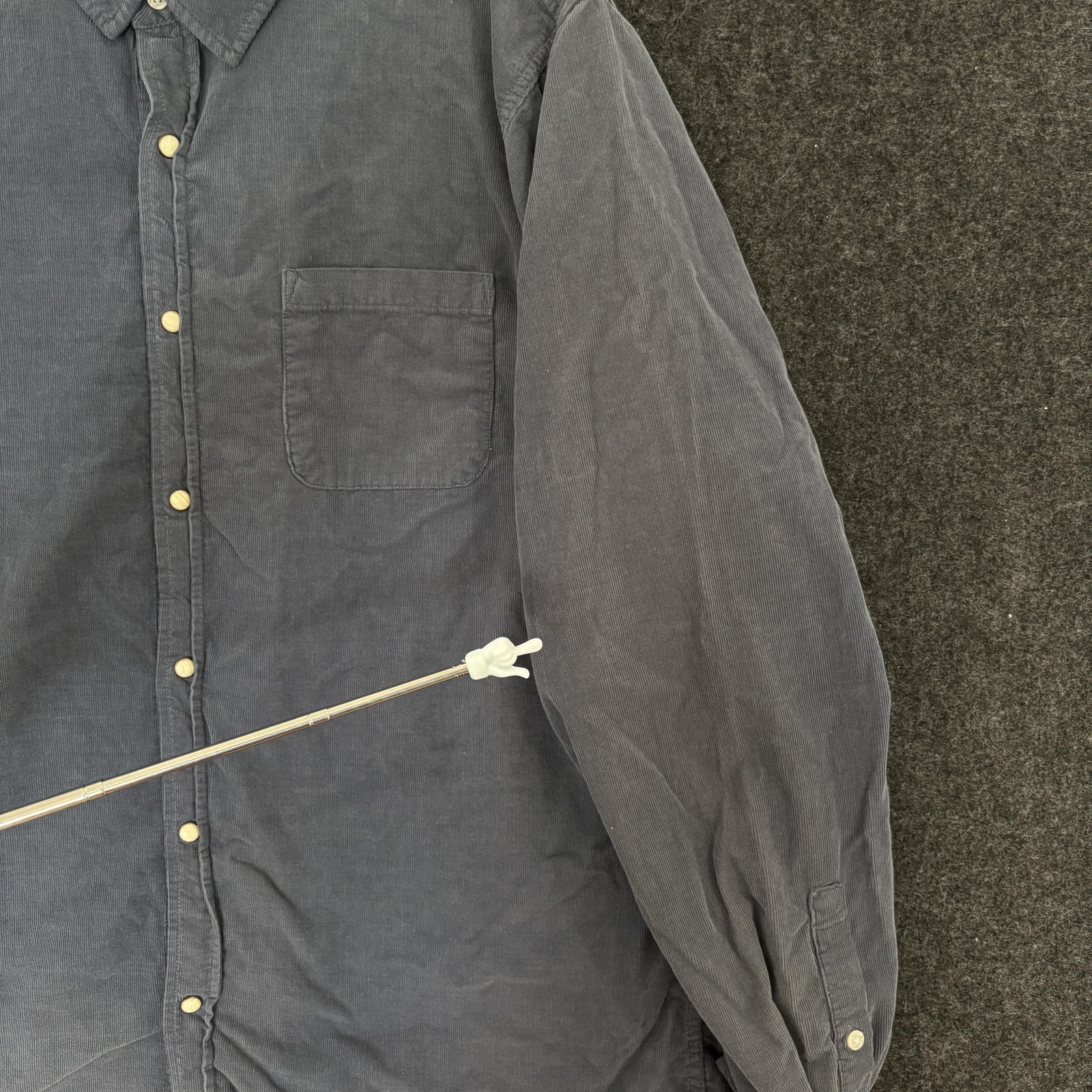 Marine Layer Shirt Men's Large Blue Corduroy Pocket Soft Casual Faded