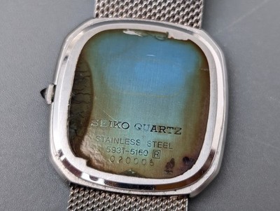 SEIKO CREDOR 5931-5160 Quartz Blue Dial Dial Men's Watch Vintage