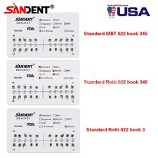 10 Kits Dental Ortho Metal Brackets Braces Standard MBT Roth 022 Hooks 3 4 5 ST
