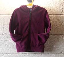 Lands End Kid Zip Front Sweatshirt Burgundy Size 4-5 XS Pre-Owned Good Condition