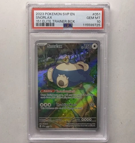 2023 POKEMON SVP EN-SV BLACK STAR PROMO 151 ELITE TRAINER BOX SNORLAX PSA 10
