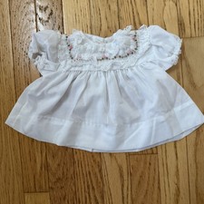 Vintage Alexis Baby Dress White Lace Embroidered Floral Newborn - 3 Months USA