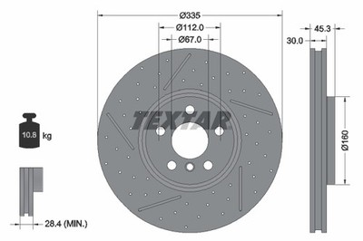 2X 92317105 Textar Brake Disc for Mini