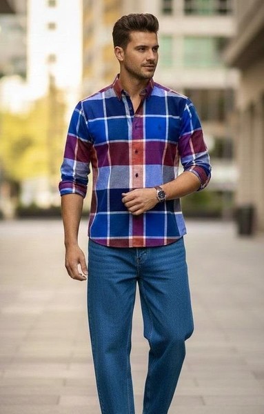 Men Polo Ralph Lauren Shirt Red Cotton M #CI0S