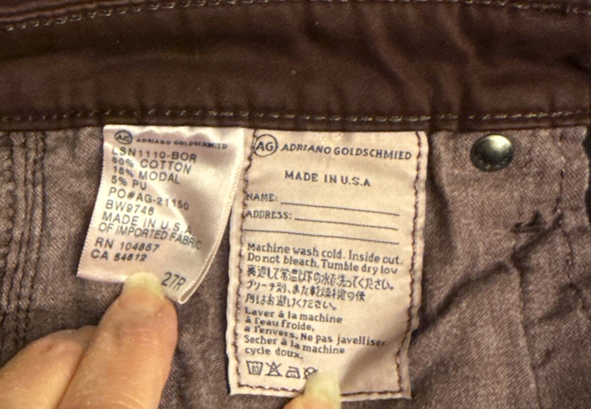 Adriano Goldschmied AG The Stilt Sz 27R The Cigarette Brown Womens Pants thumbnail 8