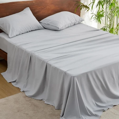 Bedsure Queen Sheets Grey - Polyester & Rayon Derived from Bamboo Cooling Bed