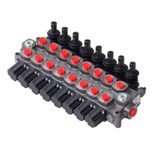 Galtech 8 Bank 1/2 BSP 60 l/min Double Acting Cylinder Spool Hydraulic Monoblock