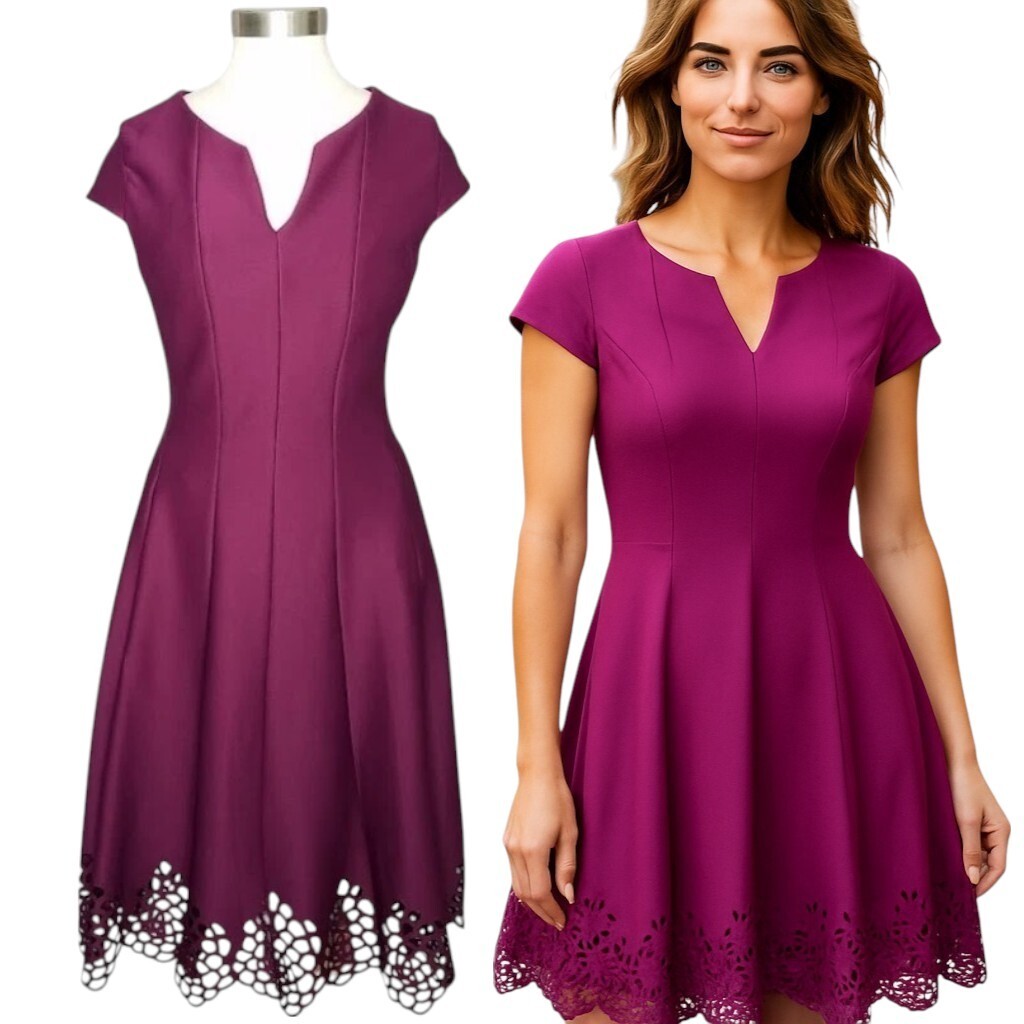 roz and ali cocktail dresses Roz & Ali Cocktail Dress With Pearls