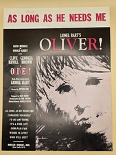 OLIVER-Lionel Bart's "As Long As He Needs Me Oliver"Clive Revill-Sheet Music-VTG