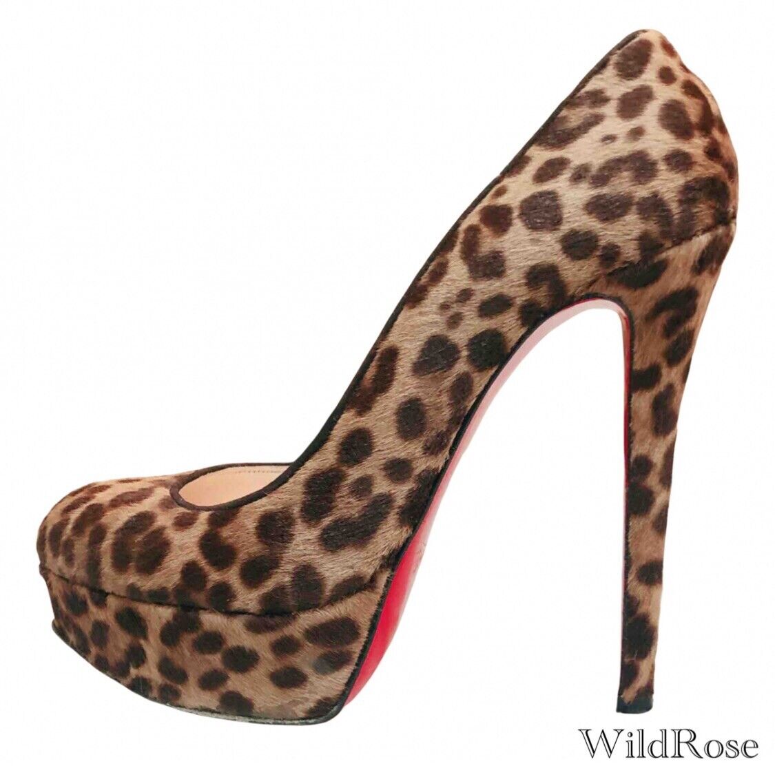 CHRISTIAN LOUBOUTIN Leopard Print Pony Hair Bianca Platform CHRISTIAN LOUBOUTIN Leopard Print Pony Hair Bianca Platform