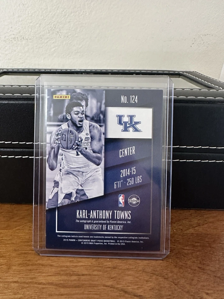 2015 Panini Contenders Draft Picks Karl Anthony Towns Rookie Auto /99 Knicks - Image 3 of 3