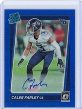 2021 Donruss Optic Football Blue Prizm Rookie Autograph #249 Caleb Farley #09/40