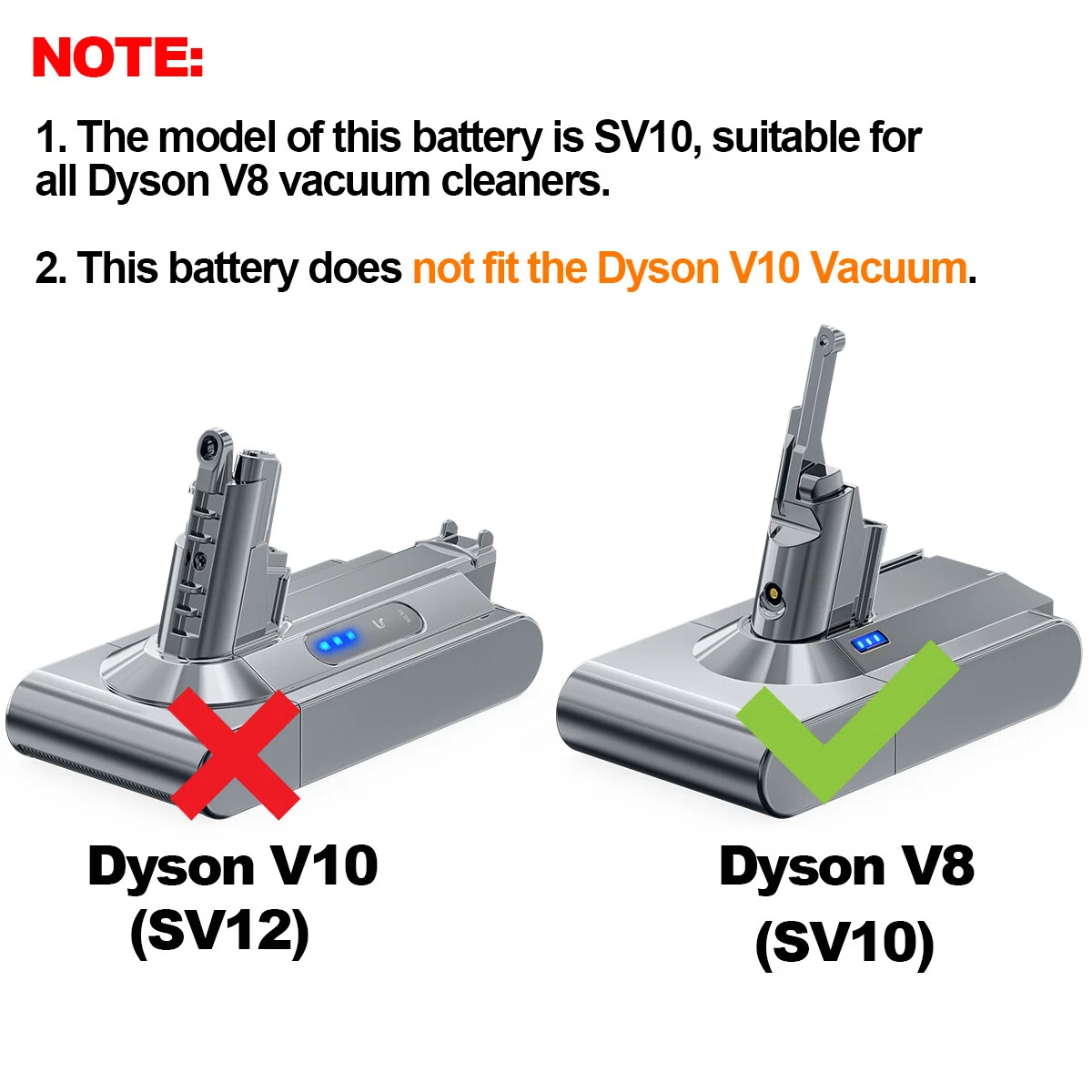 AU 21.6v Battery For Dyson V8 SV10 SV25 Absolute V8 Animal v8 Motorhead Vacuum