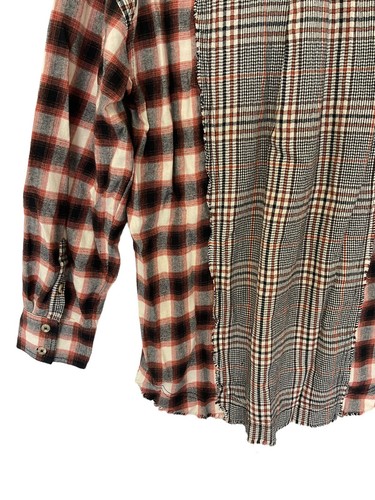 Free People Oversized Shirt Brown Size S Plaid checked Wildfire - Picture 10 of 12