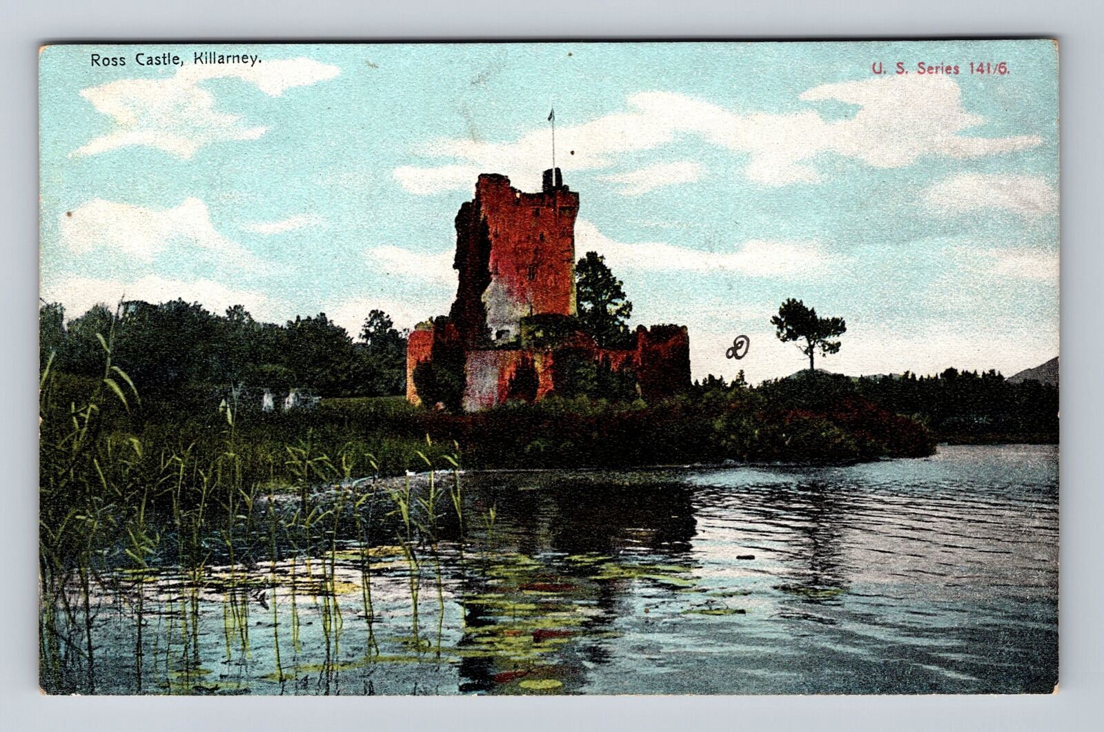 Killarney Ireland, 15th Century Ross Castle, Tower House, Vintage c1907 Postcard