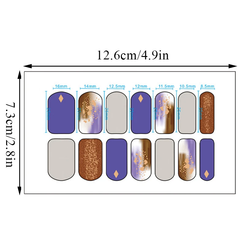 Nagelticker Nagelaufkleber Diy Manucure Full Nail Wraps 3D Glitzerfoli - Image 2 of 4