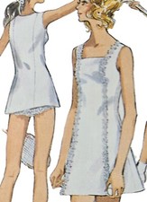 1960s Square Neck Tennis Dress Frilly Knickers Style 3158 Sewing Pattern