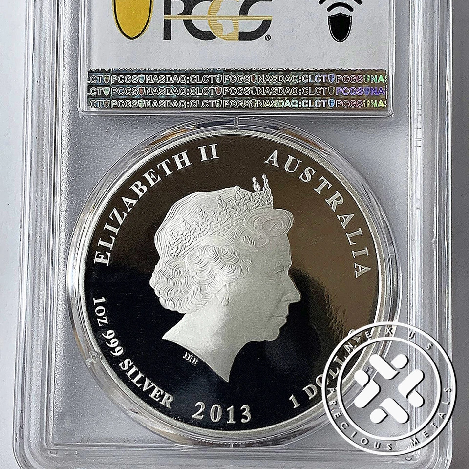 2013-P NGC PR 70 DCAM AUSTRALIA 1 OZ SILVER COLORIZED SNAKE $1 COIN BLACK YELLOW - Image 2 of 4