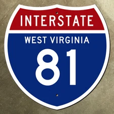 West Virginia interstate 81 panhandle highway route marker road sign 1957 12x12