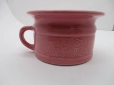 Vintage USA Pink Pottery Mug / Planter With Puppies Design