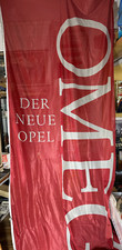 vintage 90er original Opelfahne Flagge 400x150 cm Polyester Omega rot
