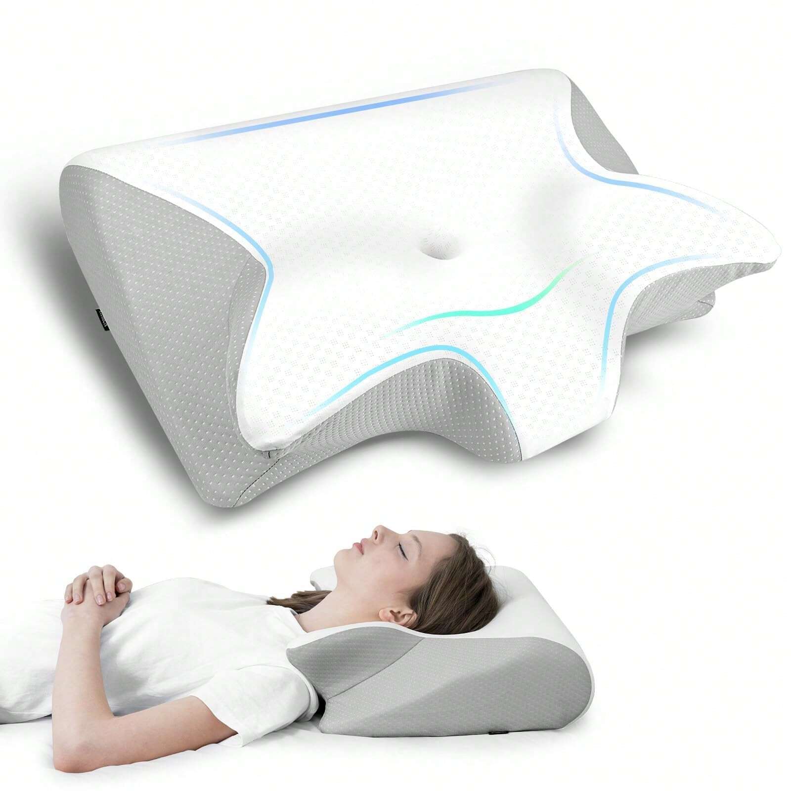 Ergonomic Memory Foam Neck Pillow for Side and Back Sleepers - Soft Support, Ideal Gift