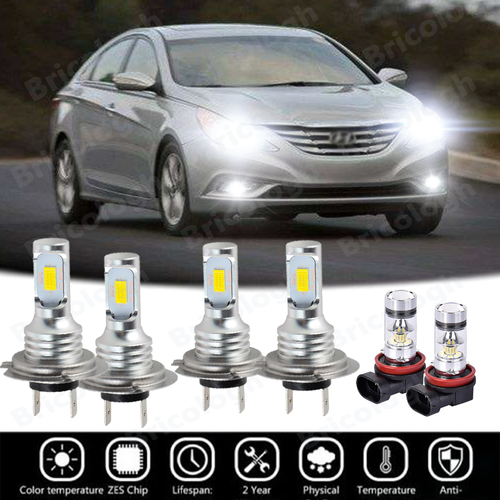 For Hyundai Sonata 20112014 6X Combo LED Headlight Hi/Lo Bulbs + Fog