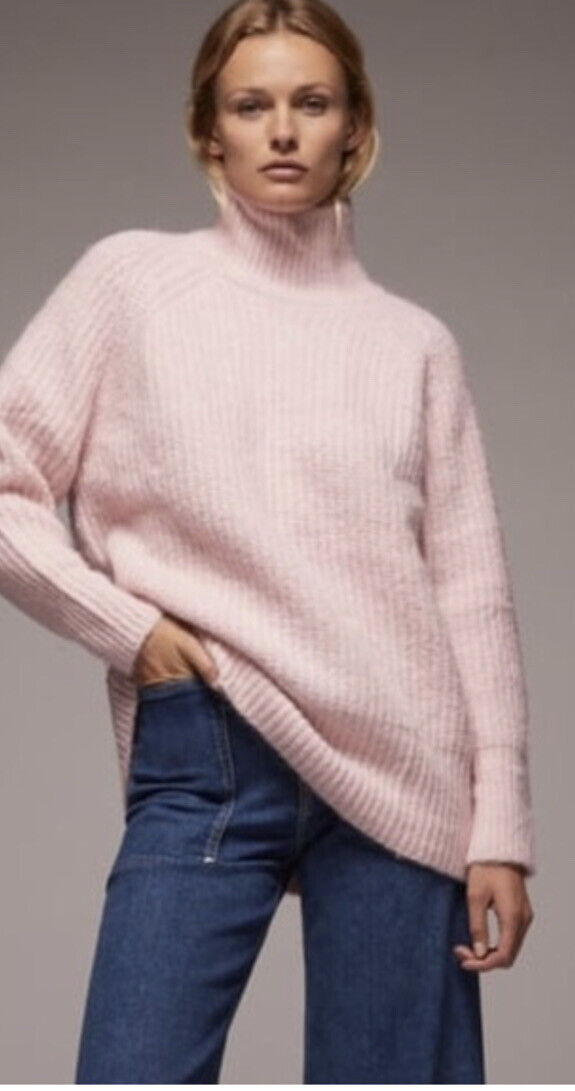 Zara Turtleneck Baby Pink Knit Oversized Sweater Size S Ref Zara Turtleneck Baby Pink Knit Oversized Sweater Size S Ref